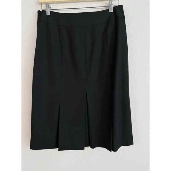 Ann Taylor Loft Back Pleated Skirt Women’s‎ Side Zip Knee Length Size 4 Black - Picture 3 of 9